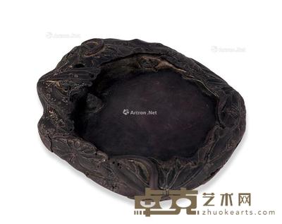 清 端石荷塘砚 18×16cm