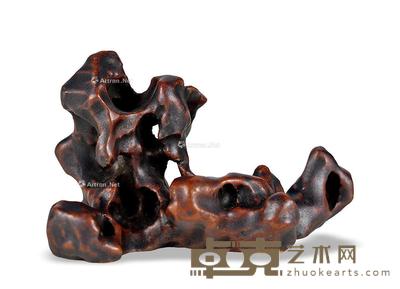  清 瓷仿树根笔山 长11cm