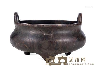  清 五花石冲耳炉 直径13cm