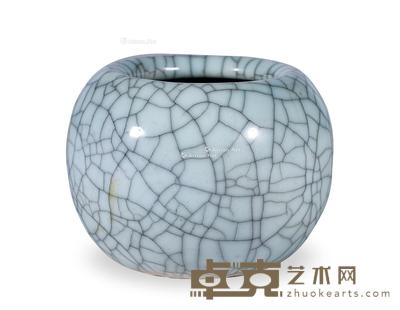  清 哥釉水盂 高7cm；直径8.5cm