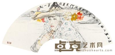 2011年作 惠女丽人图 镜片 设色纸本 39×65cm