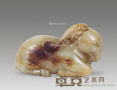 旧玉雕羊摆件 7.5×4.5cm