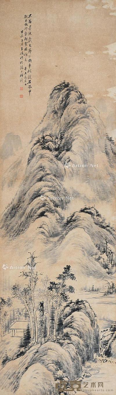 * 苍山结茅 立轴 水墨纸本 132×40cm