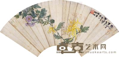  清 花卉片 52×20cm