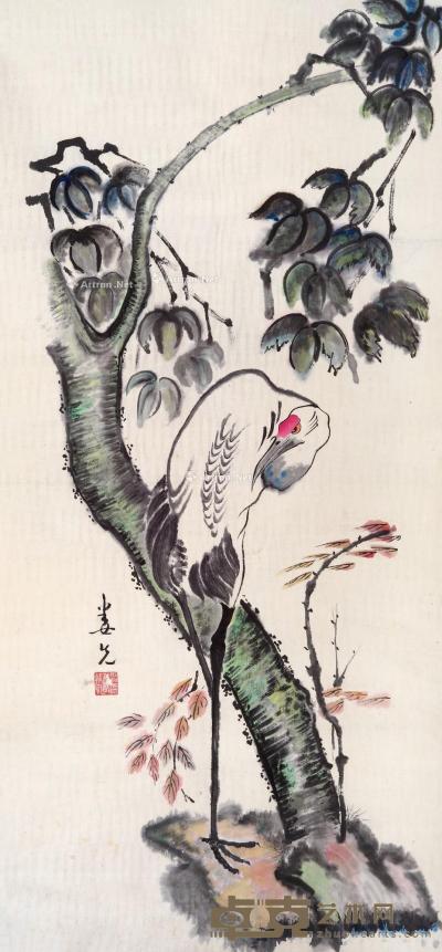  民国 鹤树 130×61cm