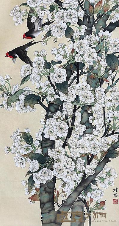 花鸟 立轴 纸本 125×66cm