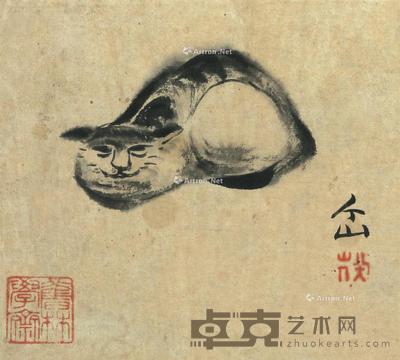 猫 镜片 纸本 14×15cm
