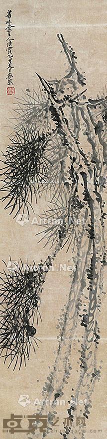  松树 立轴 纸本 143×35cm