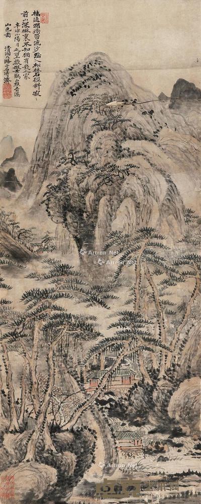 山水 立轴 纸本 93×37cm