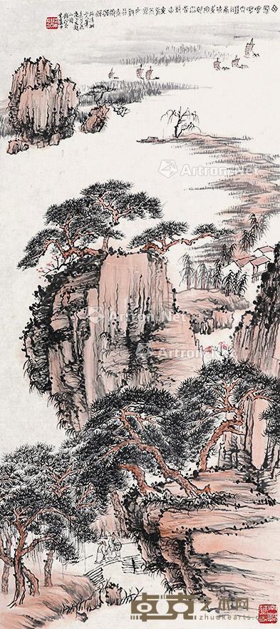 山水 立轴 纸本 83×37cm