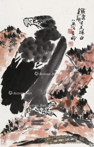 鹰 立轴 纸本 75×47cm