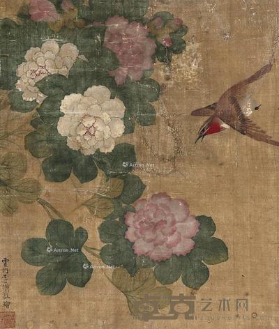 花鸟 立轴 纸本 37×31cm
