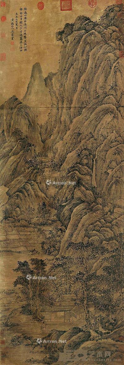 山水 立轴 绢本 192×66cm