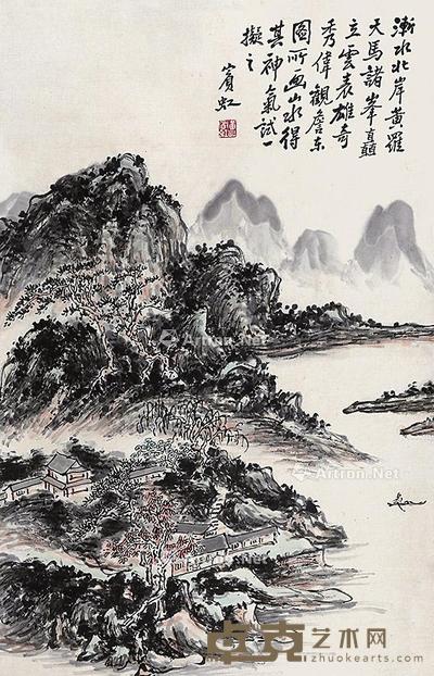  山水 立轴 纸本 58×37cm
