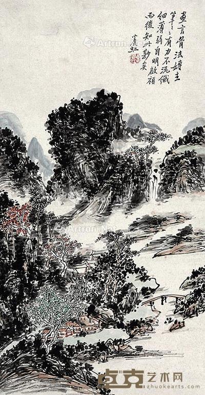  山水 立轴 纸本 66×35cm