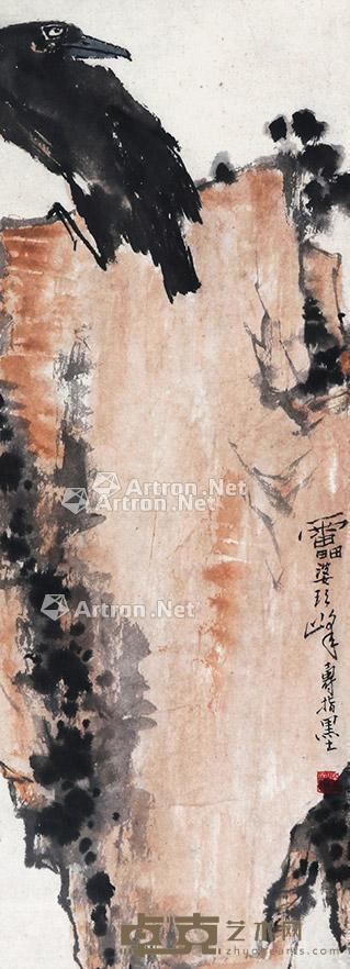 鹰视图 立轴 纸本 74×27cm