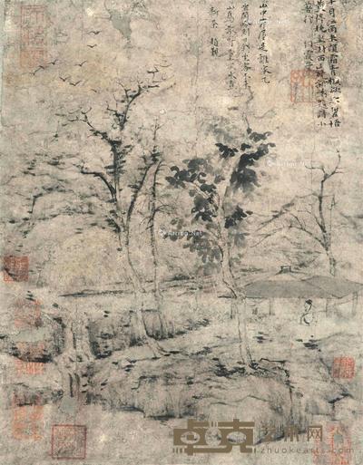  云林远岫图 立轴 纸本 34×27cm