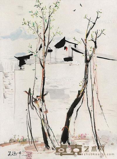  风景 立轴 纸本 33×44cm