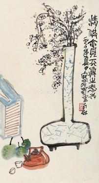  瓶花 纸本镜框