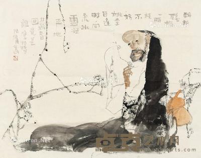  陆游诗意图 镜片 设色纸本 41×53cm