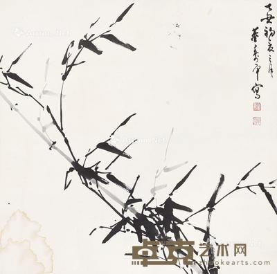  墨竹 镜片 水墨纸本 66.5×67cm