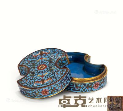 清 景泰蓝元宝盒 长10cm