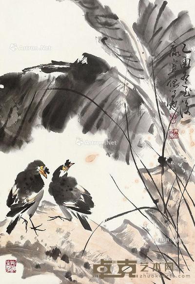  花鸟 立轴 设色纸本 68×46cm