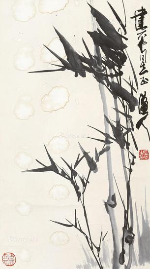  墨竹 立轴 水墨纸本