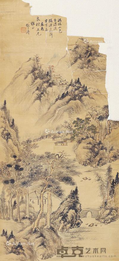山水 立轴 设色绢本 尺寸不一