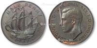 * 英国1937年乔治六世像半便士铜币一枚