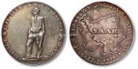 * 德国“1935年1月13日萨尔州全民公决重归德国”纪念银章一枚