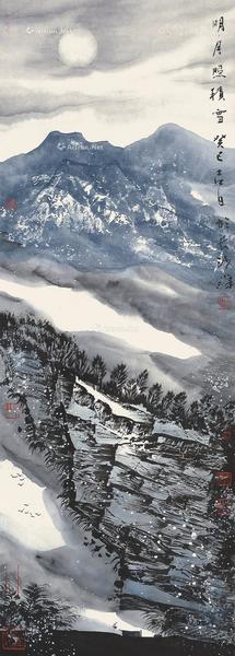  癸巳（2013年）作 明月照积雪 镜片 设色纸本