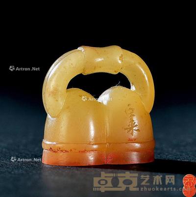 陈巨来篆 寿山石葫芦钮闲章 2×1.9×1.1cm