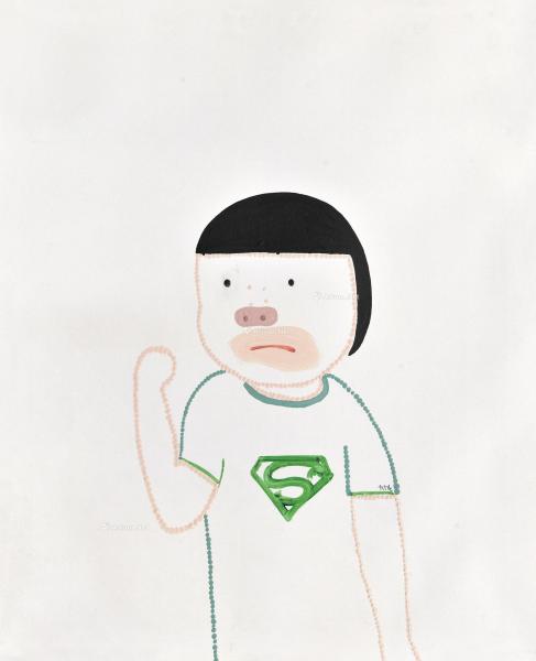  2006年作 小超人 画框 布面丙烯