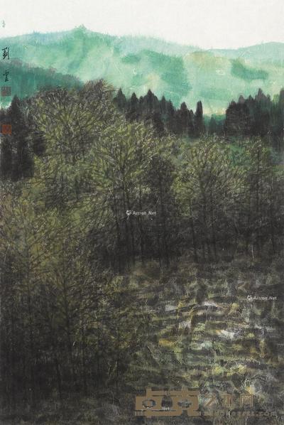  2015年作 夕阳无语山更静之七 镜片 设色纸本 68×45cm