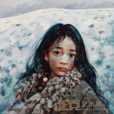 2003年作 藏女 布面油画 63×63cm