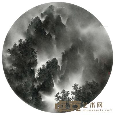 2019年作 二十四节气之春分 纸本木炭 直径120cm