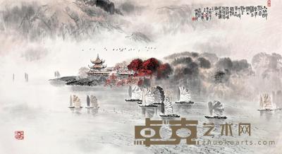 1988年作 橘子洲头 镜片 设色纸本 63×116cm