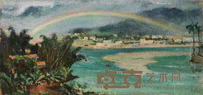  1977年作 海南虹影 布面油画 25×53cm