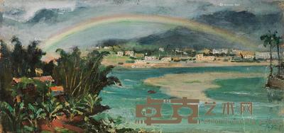 1977年作 海南虹影 布面油画 25×53cm