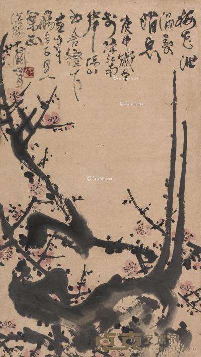 * 庚申（1980）年作 春消息 立轴 设色纸本 67×38cm