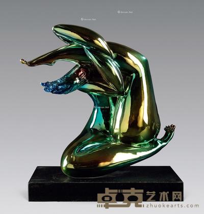 2018年作 心语 铜彩镀雕塑 40×26×40cm