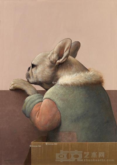 2018年作 汪年大吉 布面油画 69×49cm