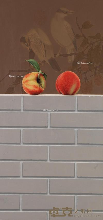 2017年作 心心相印 布面油画 79×37cm