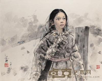 2011年作 少女 纸本设色 68×85cm
