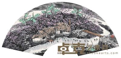  山水 扇面 设色纸本 33×67cm