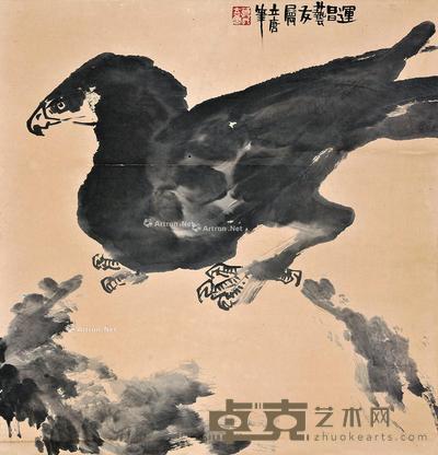  鹰 立轴 设色纸本 67×65cm