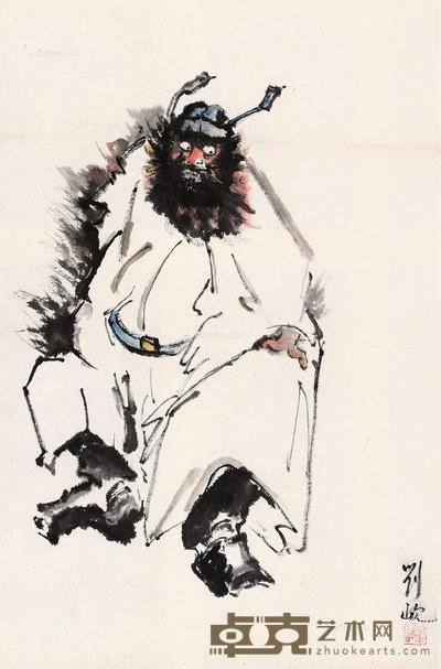 钟馗 纸本设色 64×42cm