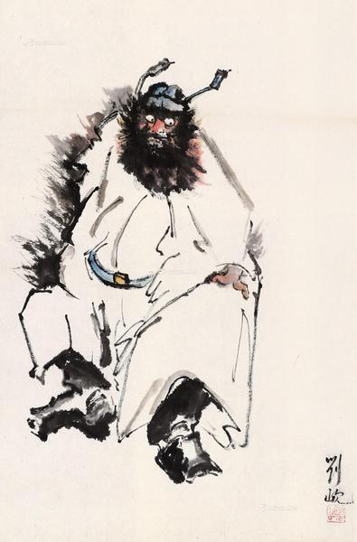  钟馗 纸本设色