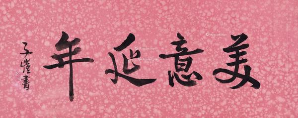 * 行书“美意延年” 镜片 水墨笺本